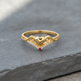 NXGOLD Stylish Heart Charm Gold Finish Ring for Women