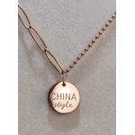 Elegant Rose Gold Asymmetrical Chain Pendant Necklace