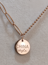 Elegant Rose Gold Asymmetrical Chain Pendant Necklace