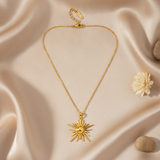 Golden Solstice Sun Necklace for Women