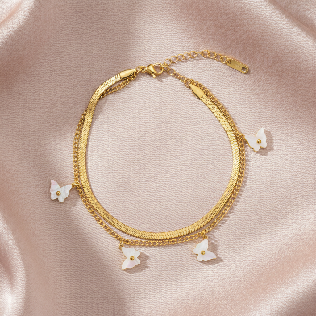NXGOLD Double Layer Butterfly Bracelet