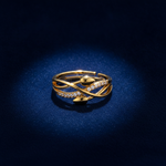 NXGOLD Infinity Leaf CZ Adjustable Ring for Women