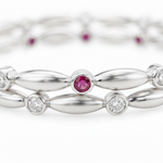 92.5 Silver Premium Bangles with Ruby & Cubic Zirconia
