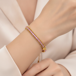 NXGOLD Designer Pink Cubic Zirconia Bracelet for Girls & Women