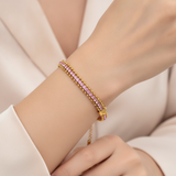 NXGOLD Designer Pink Cubic Zirconia Bracelet for Girls & Women