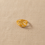 NXGOLD Elegant Leaf Design Adjustable Ring for Women