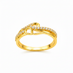 Elegant Wave Infinity Stone Studded Ring for Women