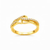 Elegant Wave Infinity Stone Studded Ring for Women