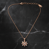 Dazzling Rose Gold Crystal Snowflake Pendant Necklace for Women