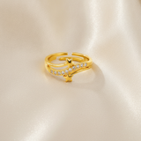 Elegant Star Open Ring with Cubic Zirconia Stones