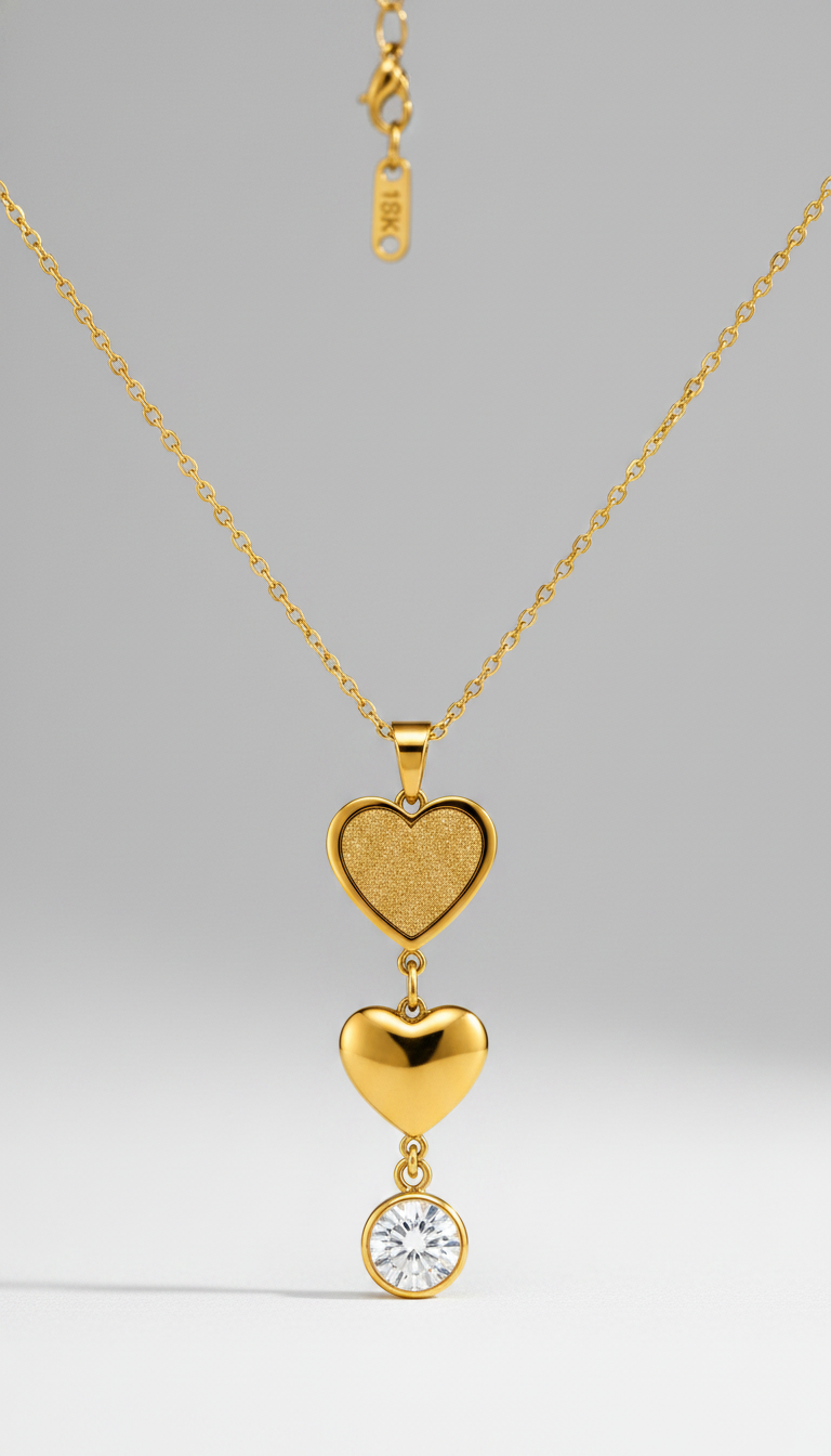 Celestial Love Heart Cascade Necklace