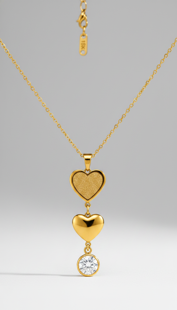 Celestial Love Heart Cascade Necklace