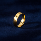 NXGOLD Elegant Plain Band Ring with Triple Line Design