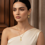 NXGOLD Luxe Crystal Bloom Pendant Necklace & Earrings Set