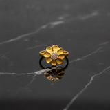 Luxury Floral Adjustable Finger Ring for Women