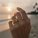Elegant Heart & Infinity Cubic Zirconia Open Ring