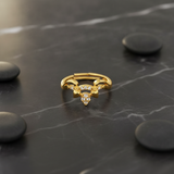 NXGOLD Deer Antler CZ Adjustable Ring for Women
