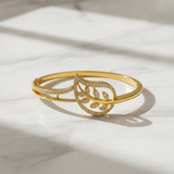 Designer Botanical Leaf CZ Gold Bracelet Women & Girls