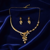 NXGOLD Premium Leaf Vine Crystal Necklace Set for Women