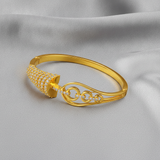 Royal Sparkle Wave Link Open Cuff Bracelet for Women