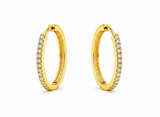NXGOLD Classic Crystal Gold-Toned Hoop Earrings for Women
