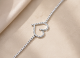 Heart Shape Cubic Zirconia 925 Sterling Silver Bracelet