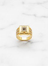 NXGOLD Royale Black Diamond Signet Ring