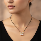 Elegant Butterfly Mangalsutra with Sparkling CZ Stones