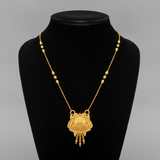 NXGOLD Ethnic Black Bead Mangalsutra with Antique Pendant
