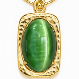Luxe Green Stone Gold Pendant Necklace for Women