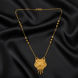 NXGOLD Ethnic Black Bead Mangalsutra with Antique Pendant
