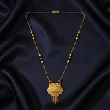 NXGOLD Ethnic Black Bead Mangalsutra with Antique Pendant