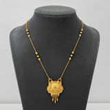 NXGOLD Ethnic Black Bead Mangalsutra with Antique Pendant