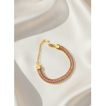NXGOLD Designer Pink Cubic Zirconia Bracelet for Girls & Women