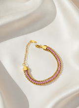 NXGOLD Designer Pink Cubic Zirconia Bracelet for Girls & Women