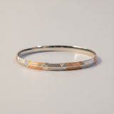 Premium 925 Sterling Silver Rose Gold Hexagon Pattern Kada