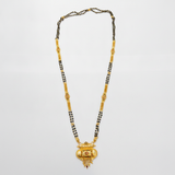Bridal Traditional Black Bead Mangalsutra with Antique Pendant