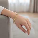NXGOLD Premium Double Layer Oval Stone Bracelet