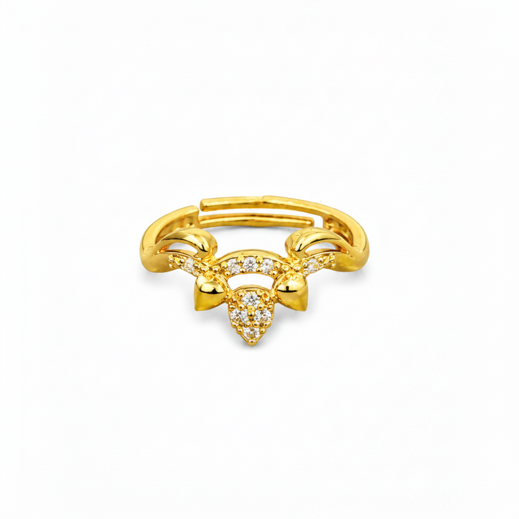 NXGOLD Deer Antler CZ Adjustable Ring for Women