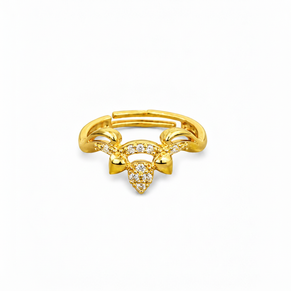 NXGOLD Deer Antler CZ Adjustable Ring for Women