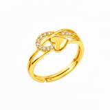 Elegant Heart & Infinity Cubic Zirconia Open Ring