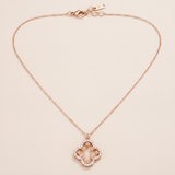 Rose Gold Crystal Clover Pendant Necklace for Women