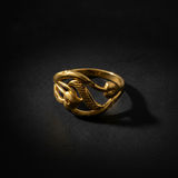 NXGOLD Elegant Leaf Design Adjustable Ring for Women