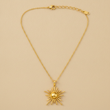Golden Solstice Sun Necklace for Women