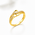 Elegant Wave Infinity Stone Studded Ring for Women