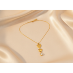 Golden Double Heart Crystal Pendant Necklace for Women
