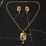 Radiant Square CZ Pendant Necklace Set