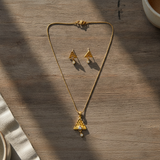 Triangle Sparkle Pendant Necklace Set for Women