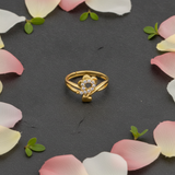 Floral Heart CZ Adjustable Ring for Women