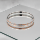 925 Sterling Silver Rose Gold Designer Kada for Men & Women